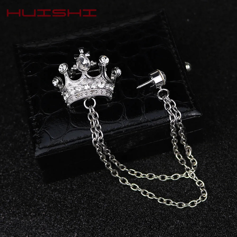 Crown Brooch British Style For Men