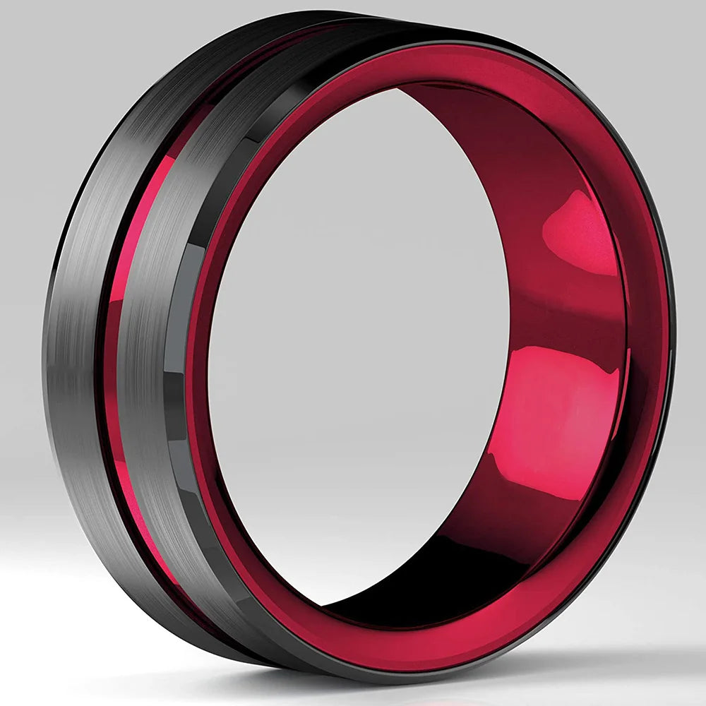 Red Stainless Steel Ring