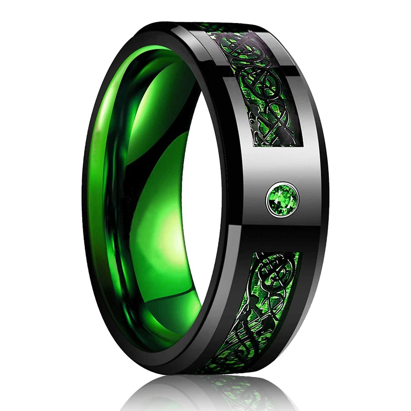 Green Stainless Steal Ring