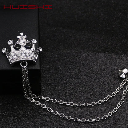 Crown Brooch British Style For Men