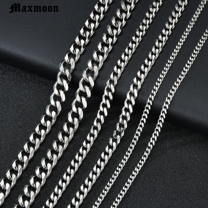 Stainless Steel Cuban Curb Link Chain Necklace for Men