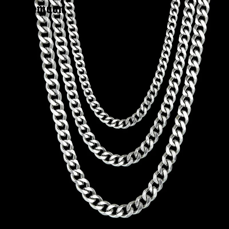 Stainless Steel Cuban Curb Link Chain Necklace for Men