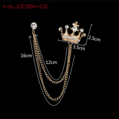 Crown Brooch British Style For Men