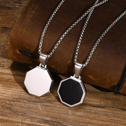 Black Enamel Pendant Necklace