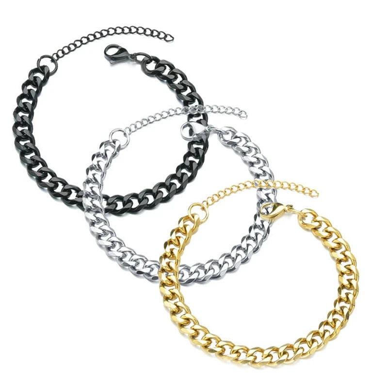 Stainless Steal Cuban Chain Bracelet for Men