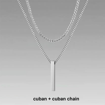 Mens Vertical Bar Necklaces For Men