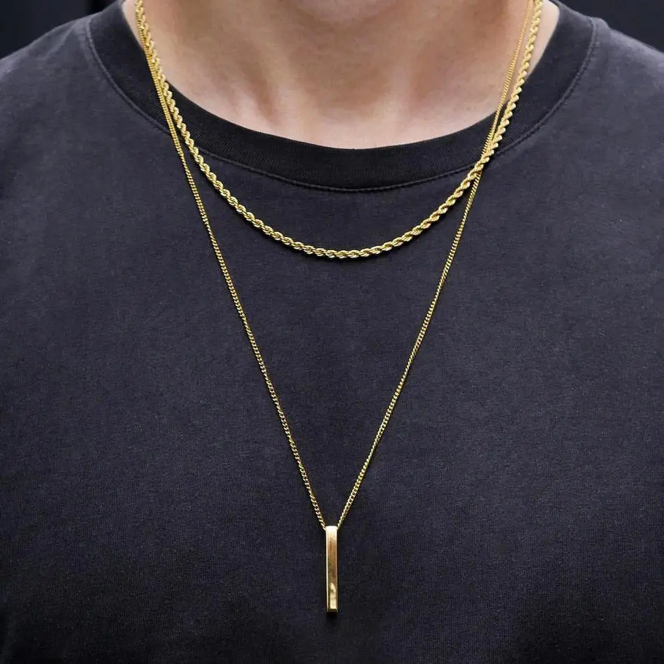 Mens Vertical Bar Necklaces For Men