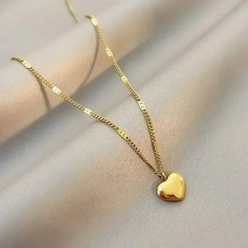 Couples Heart-shaped Love Pendant Necklace